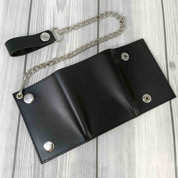 Men Genuine Leather Biker Wallet - Picture 4 of 7